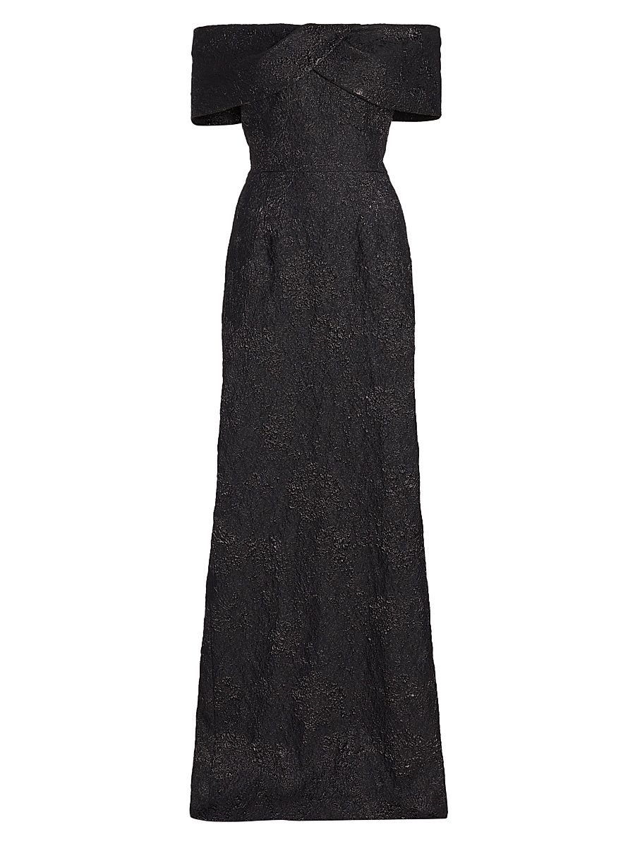 Women's Jacquard Column Gown - Black - Size 18
