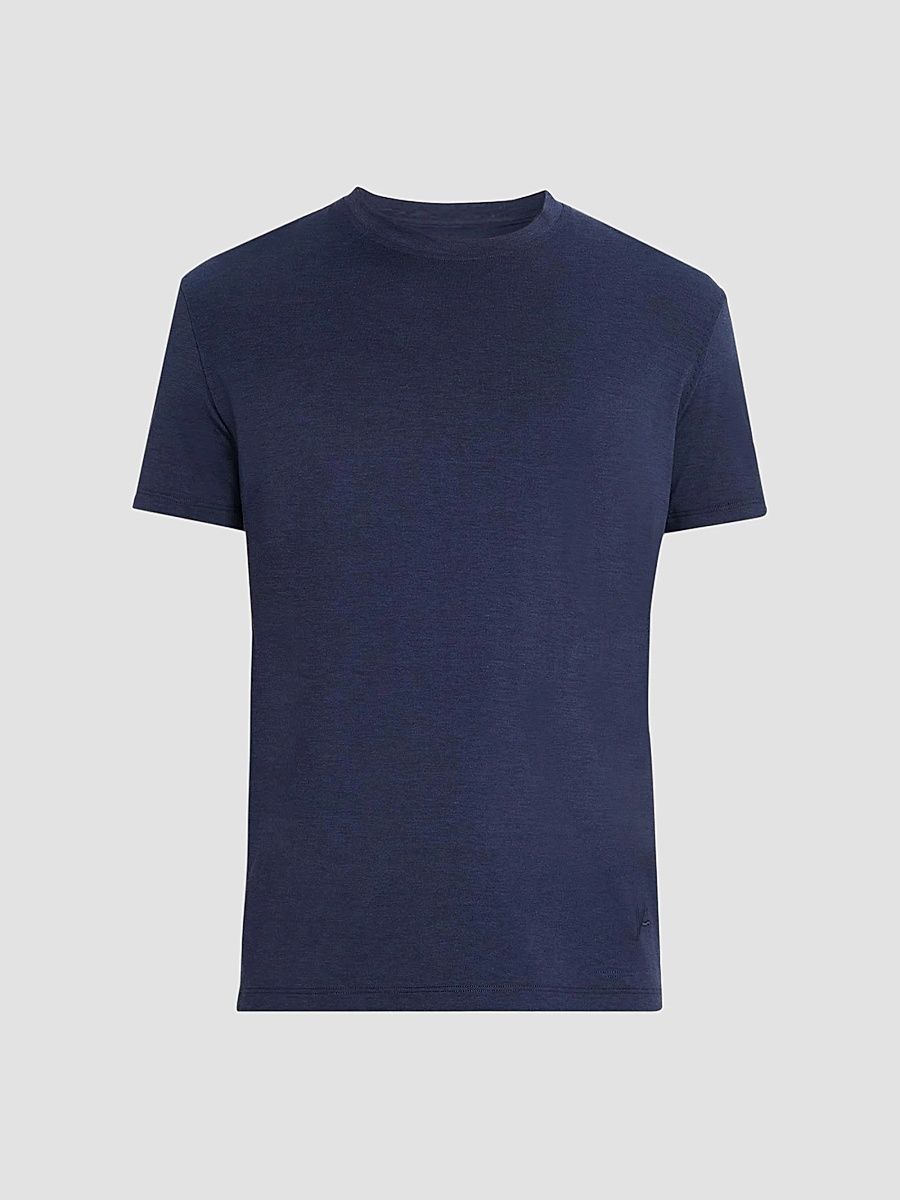 Isaia Men's Pelleovo Silk-Cotton Crewneck T-Shirt - Navy - Size XXL