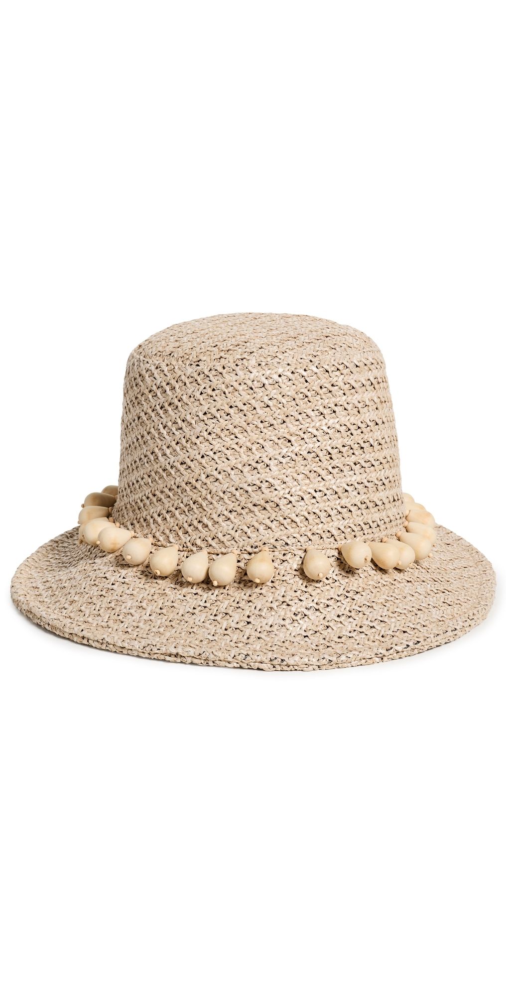 Lele Sadoughi Sedona Wooden Drop Raffia Hat Natural One Size