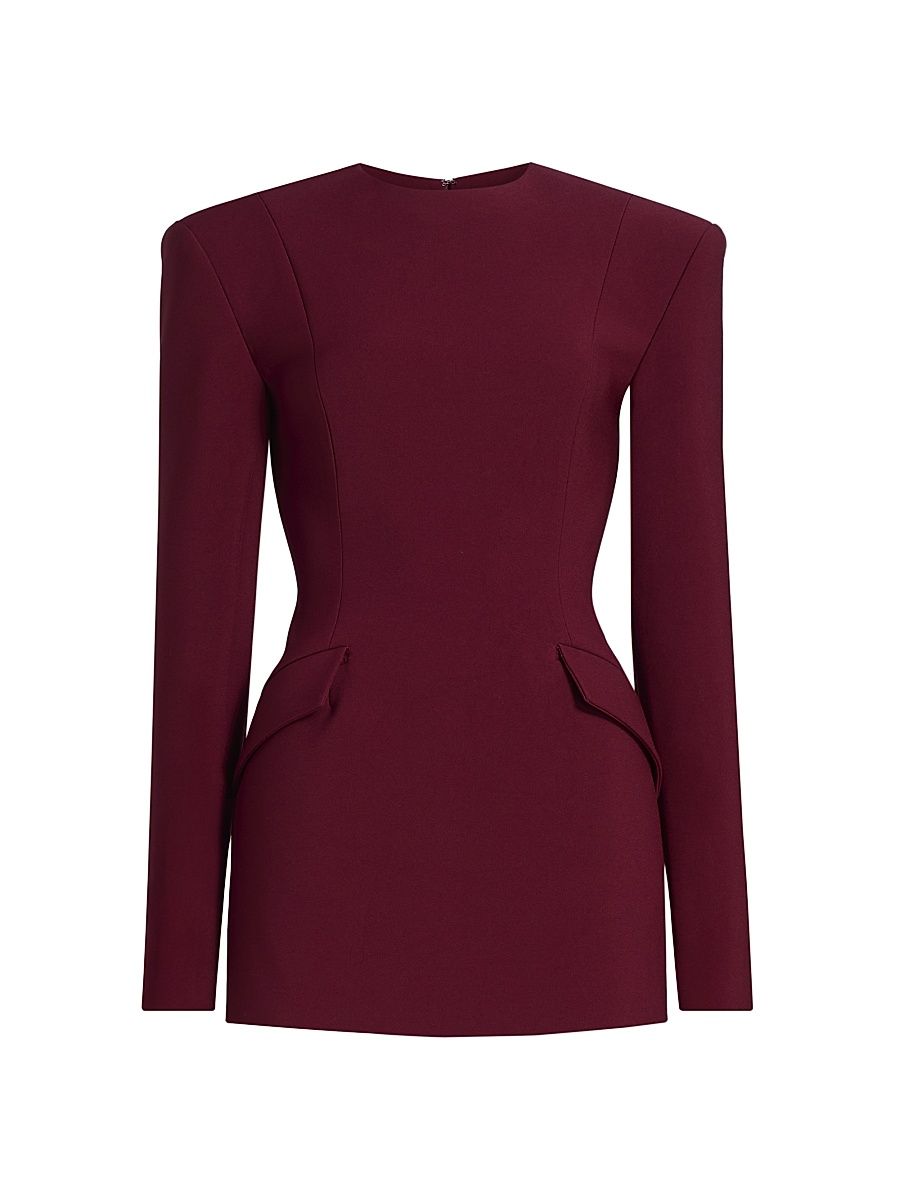Women's Alana Long-Sleeve Sheath Minidress - Port - Size XS