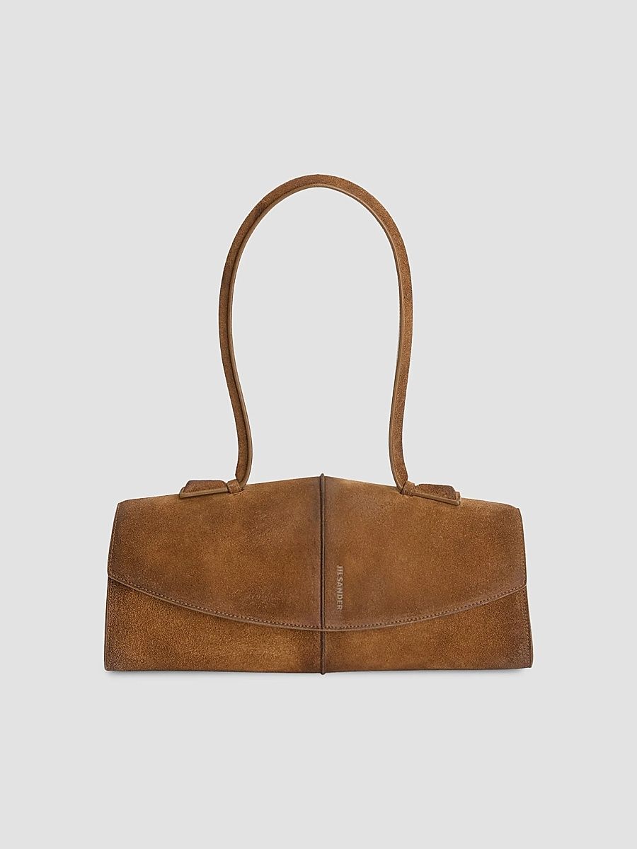 Jil Sander Women's Linea Suede Shoulder Bag - Walnut