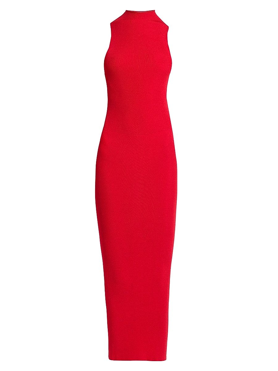 Women's Cosima Rib-Knit Maxi Dress - Red - Size XS