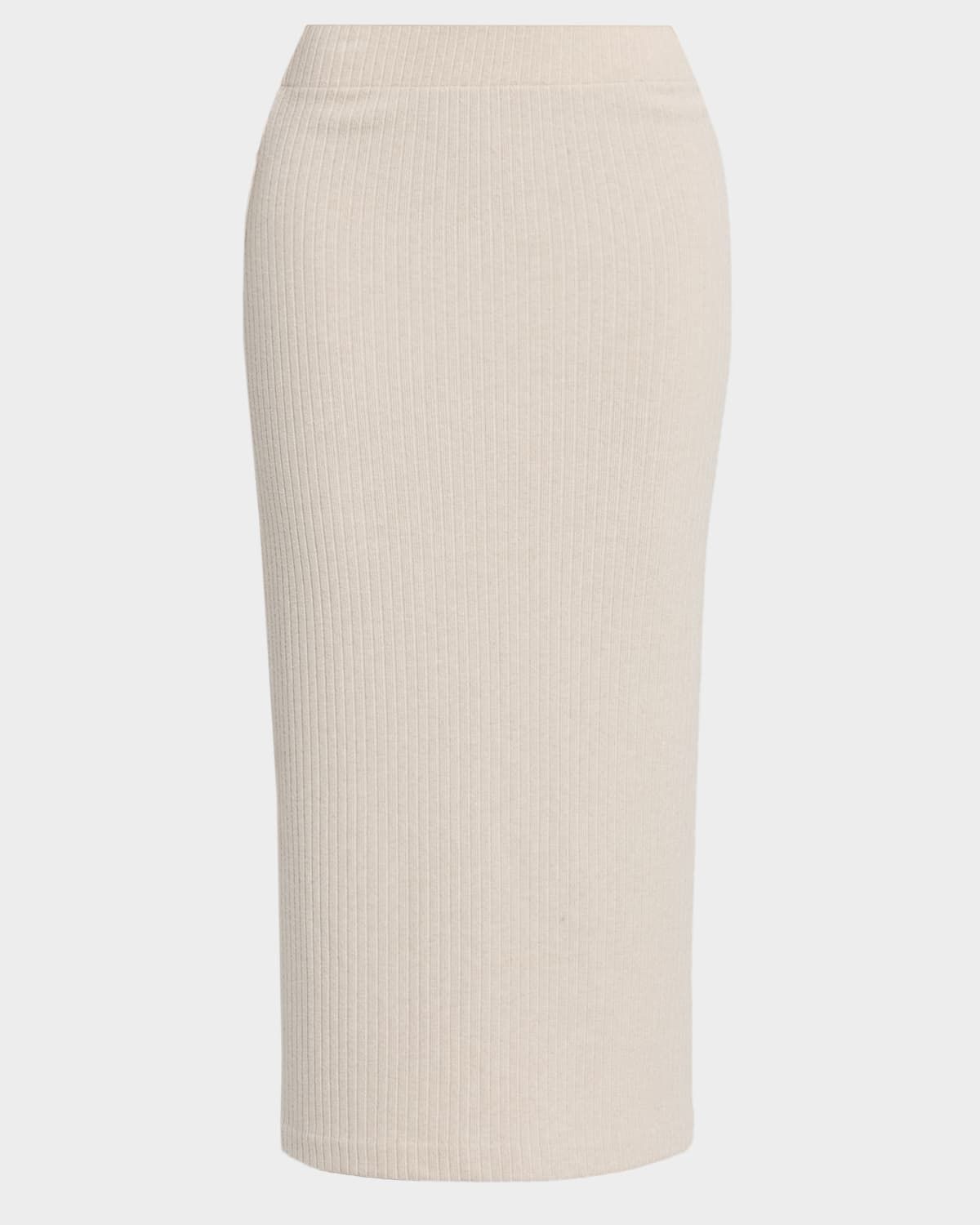 Rib-Knit Midi Skirt