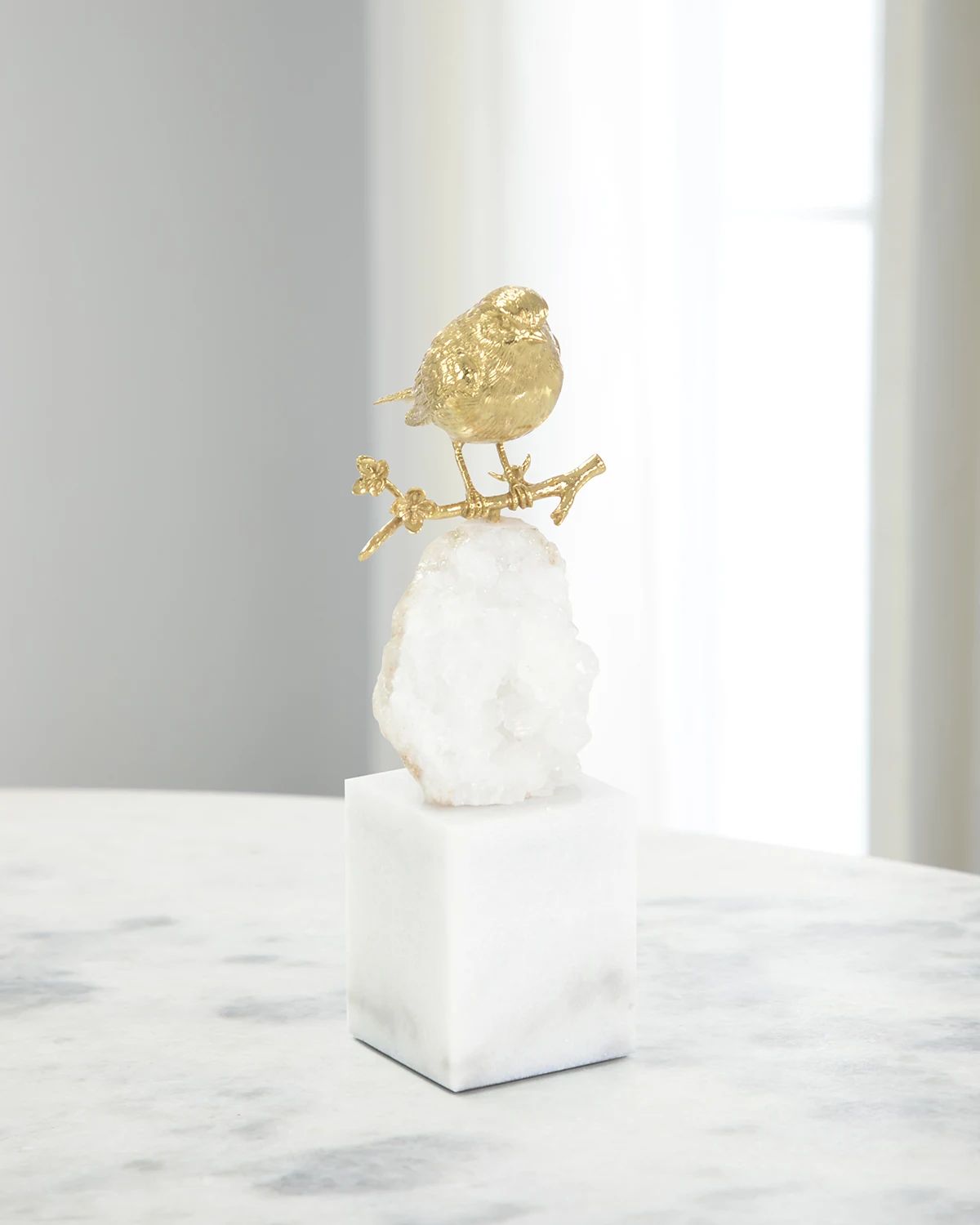 Brass Bird & Quartz Sculpture II