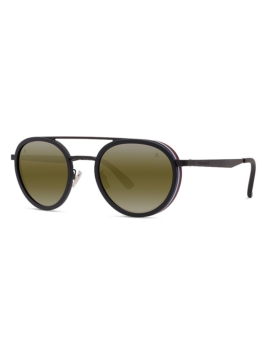 Men's Lifestyle Edge 02 Round Sunglasses - Black Brown