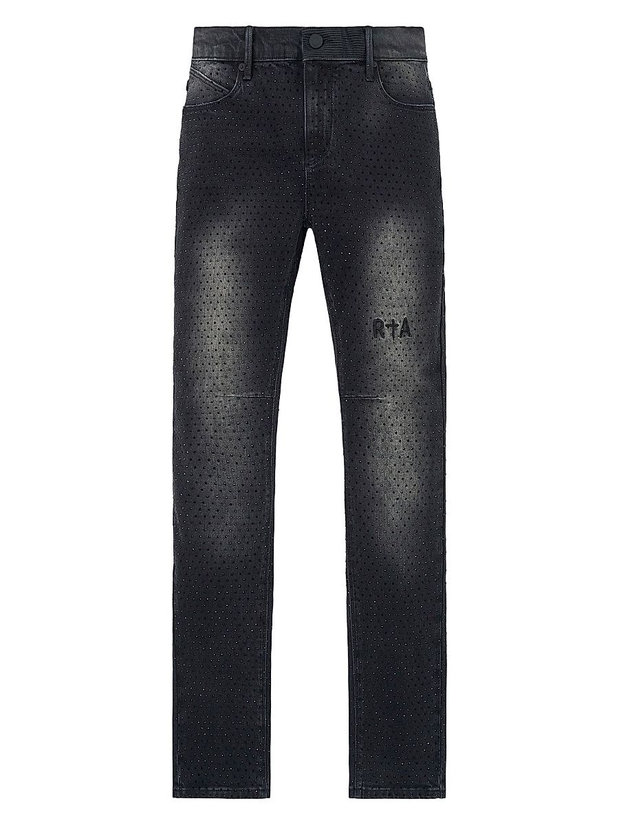 Men's Bryant Crystal-Embellished Skinny-Fit Jeans - Inkstone Crystal - Size 40