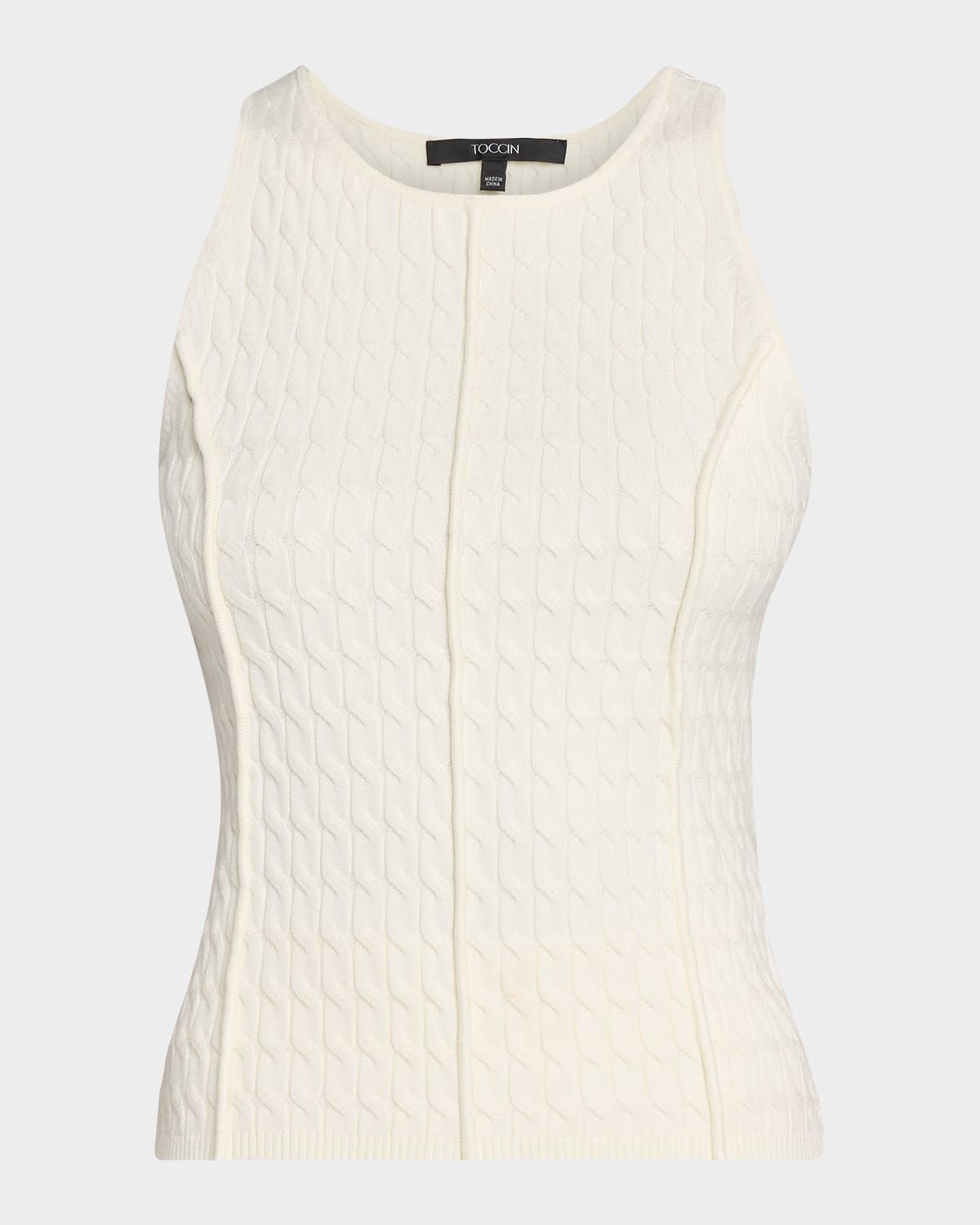 Joyce Seamed Cable-Knit Tank Top