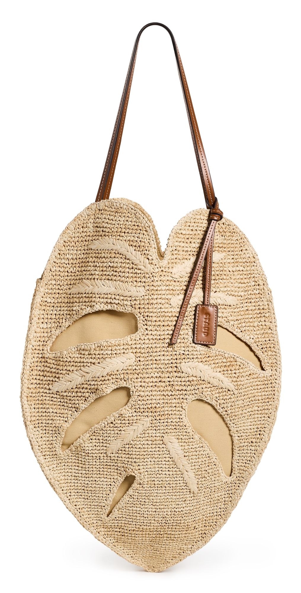 STAUD Large Palm Raffia Bag Natural One Size