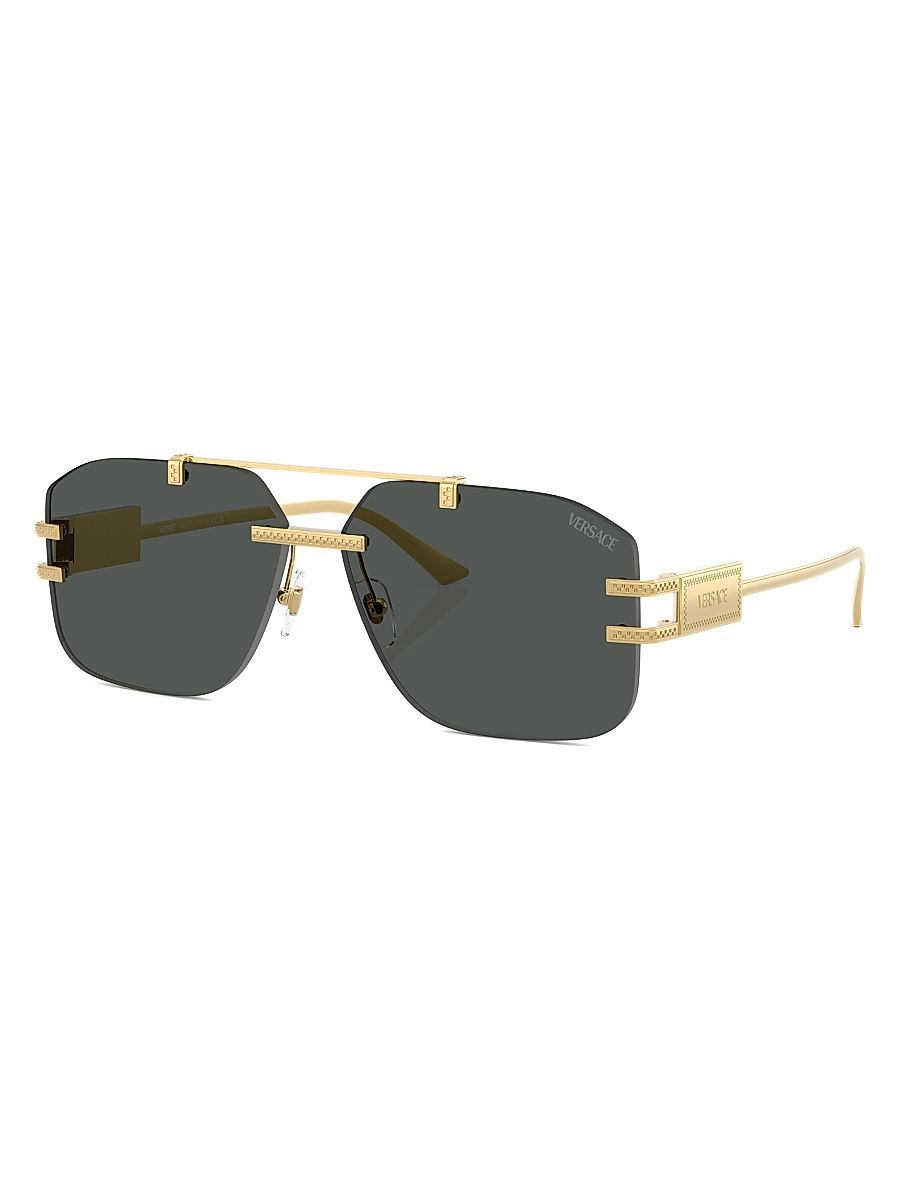Men's 60MM Rectangular Sunglasses - Dark Grey