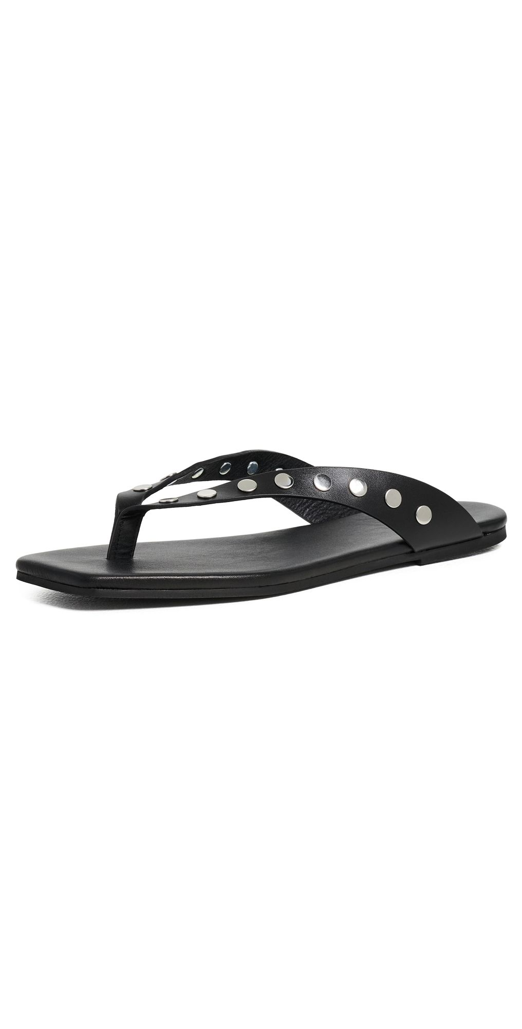 ALOHAS Ola Studs Black Leather Sandals Studs Black 39