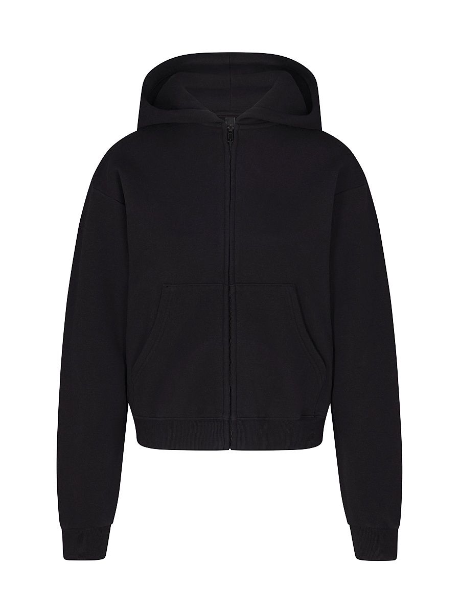Women's Cotton Fleece Zip-Up Hoodie - Onyx - Size XS