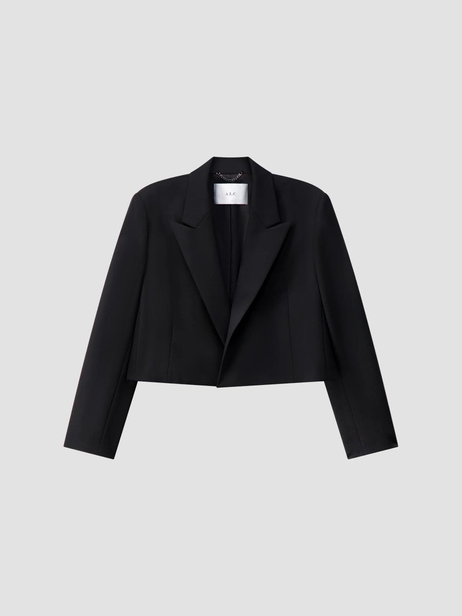 A. L.C. Women's Cass Wool-Blend Crop Jacket - Black - Size 14