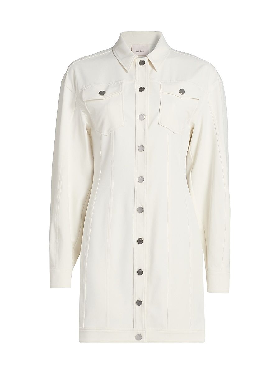 Women's Nolwenn Drop-Shoulder Mini-Shirtdress - Ivory - Size 16