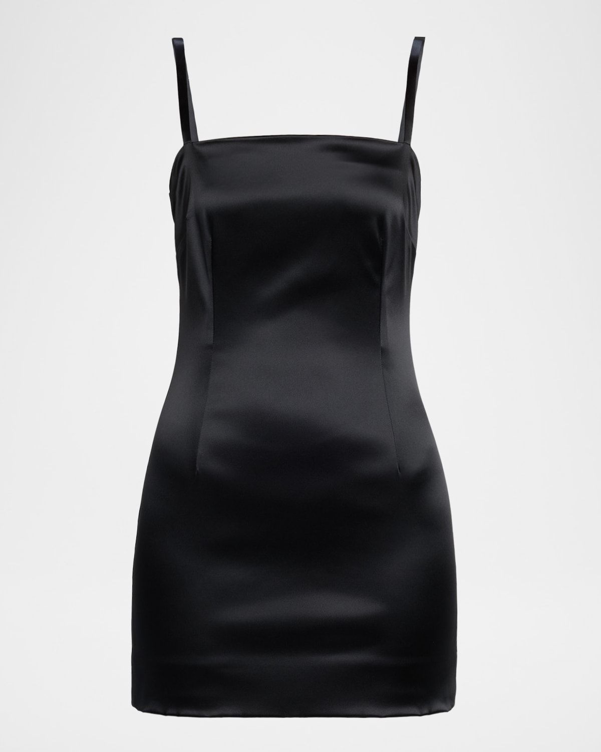 Stretch Satin Lace-Up Mini Dress