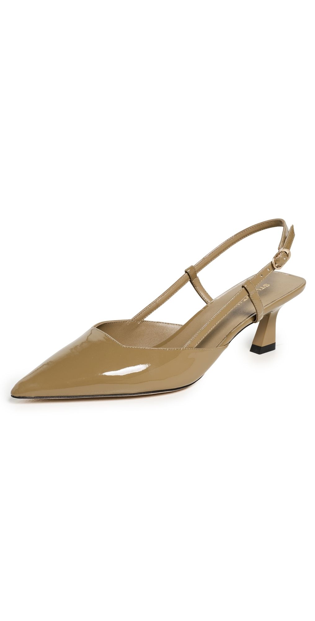 Stuart Weitzman Vinnie Slingbacks 50mm Golden Olive 8.5