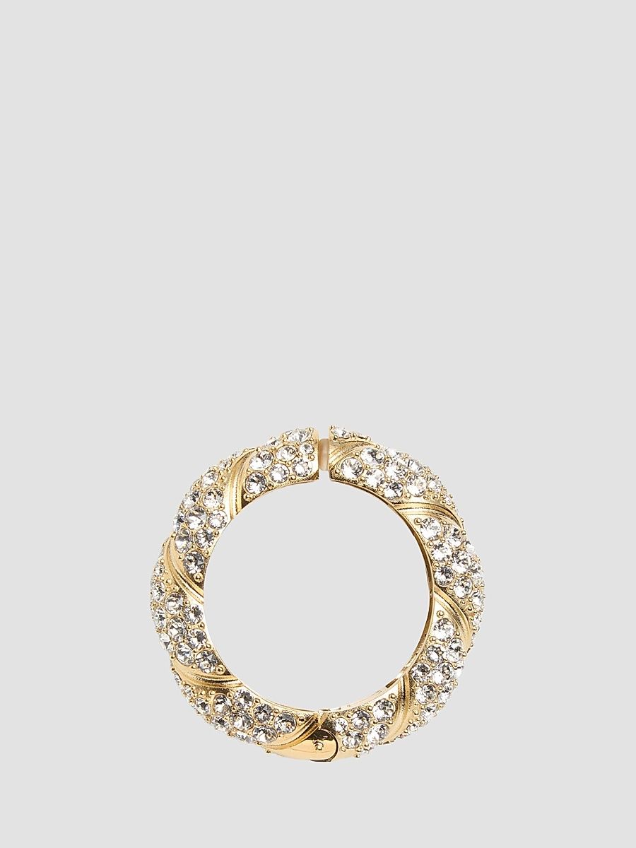 Women's Mono Pas Plus Earring in Metal and Swarovski Crystals - Gold Crystal