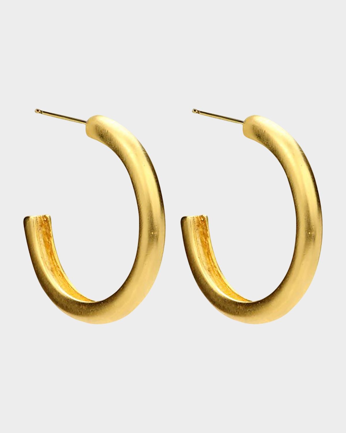 Satin Round Hoop Earrings