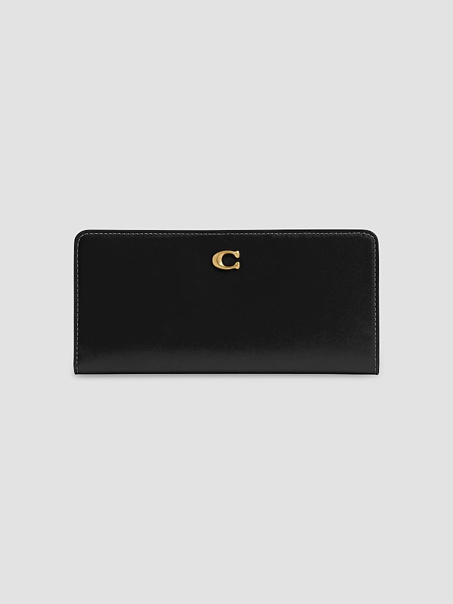 Women's Essential Slim Leather Wallet - Black