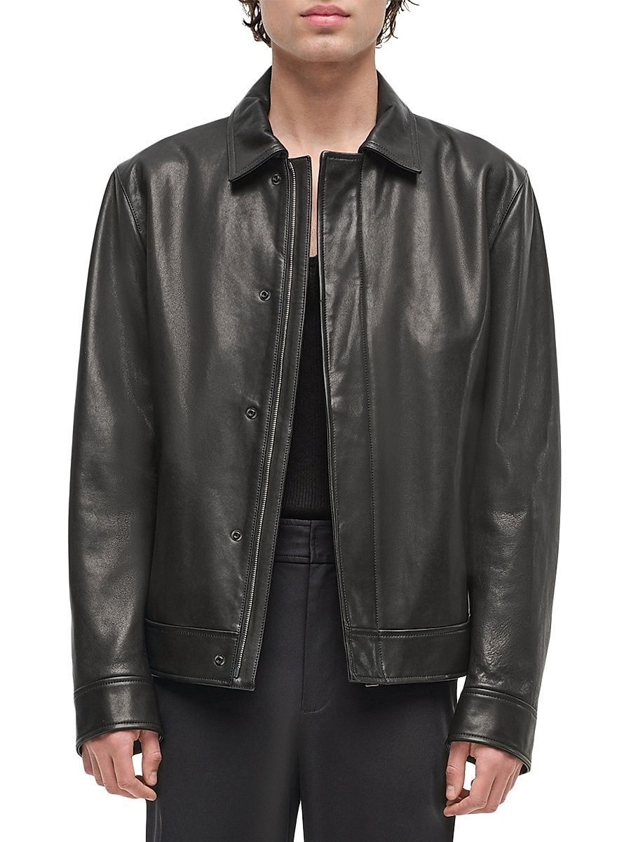 Men's Landon Leather Jacket - Black - Size XL