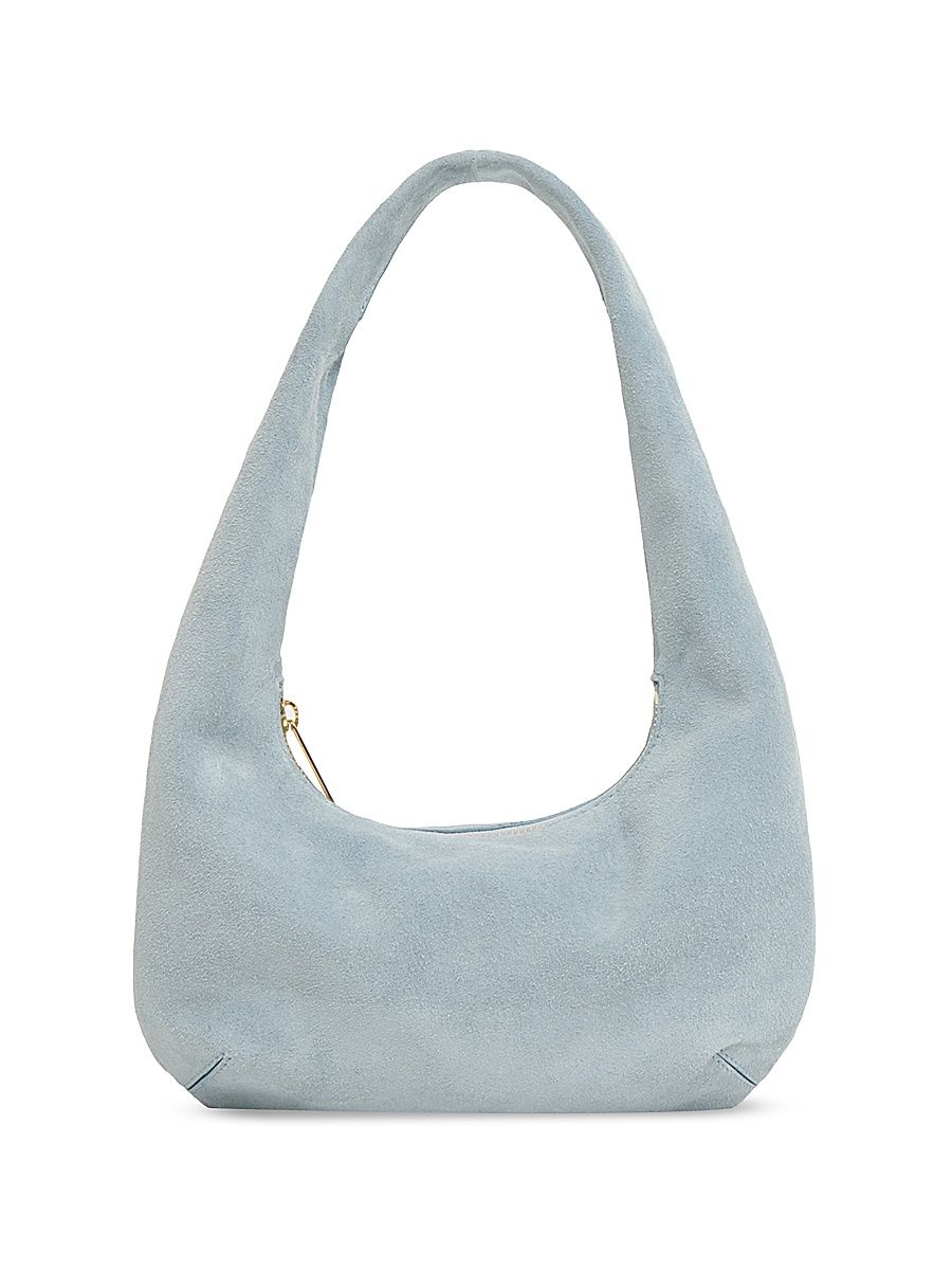 Women's Mini Gnocchi Suede Hobo Bag - Baby Blue