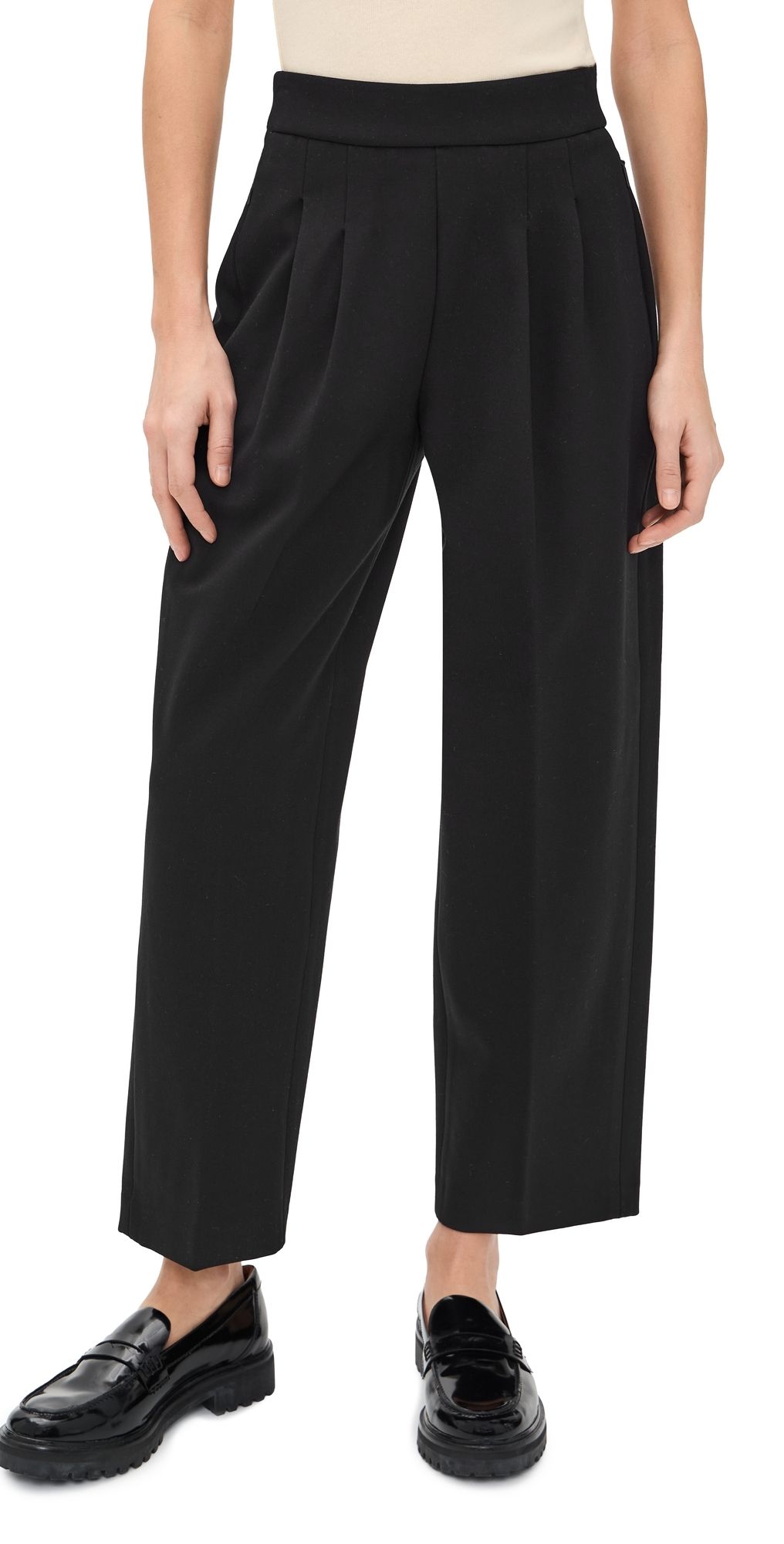 SPANX Ponte Pleated Ankle Pants Classic Black M