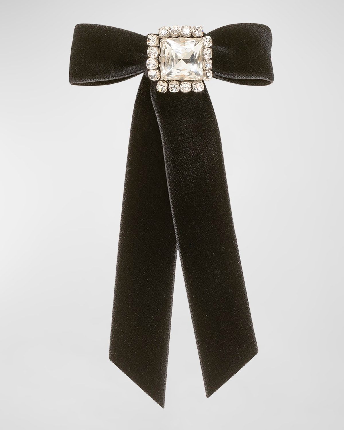 Zelina Embellished Velvet Bow Barrette