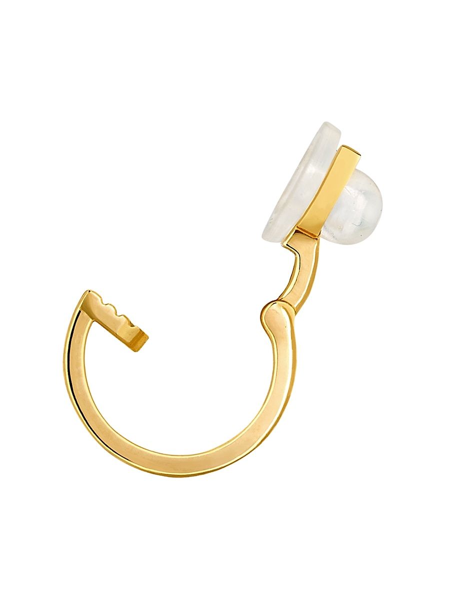 Women's Pulse Mono 18K Yellow Gold & 0.05 TCW Diamond Clip-On Single Hoop Earring - Yellow Gold