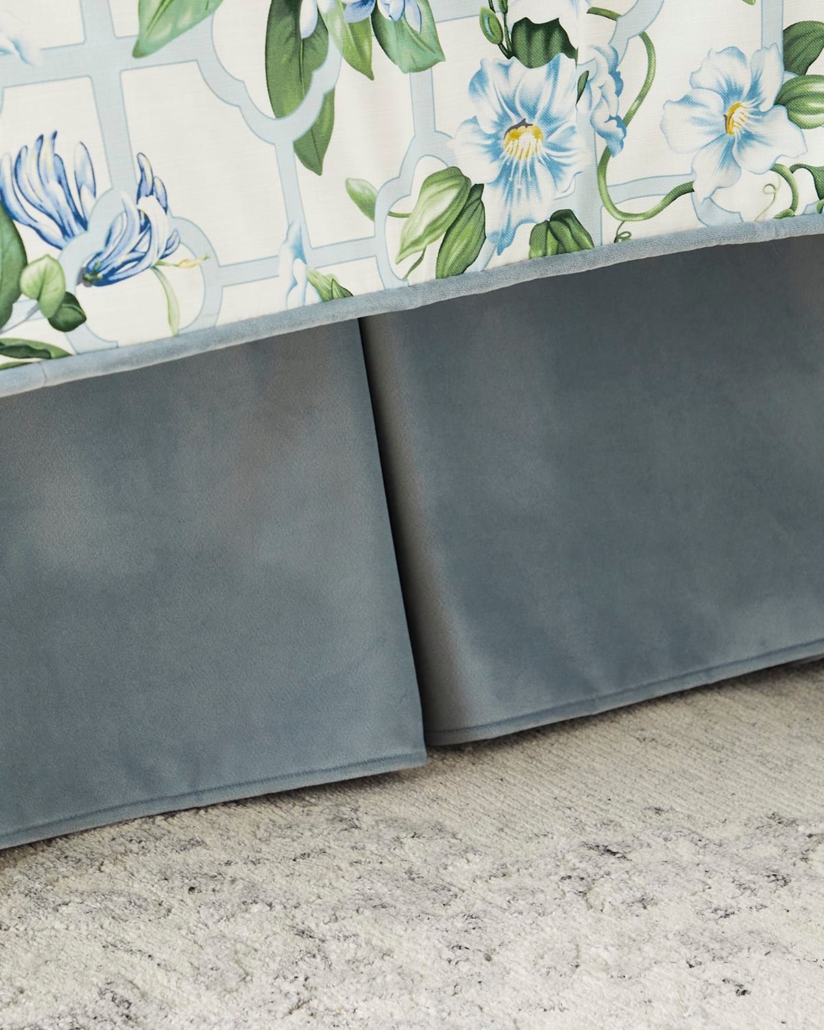 Triellage Velvet Box Pleat Bed Skirt