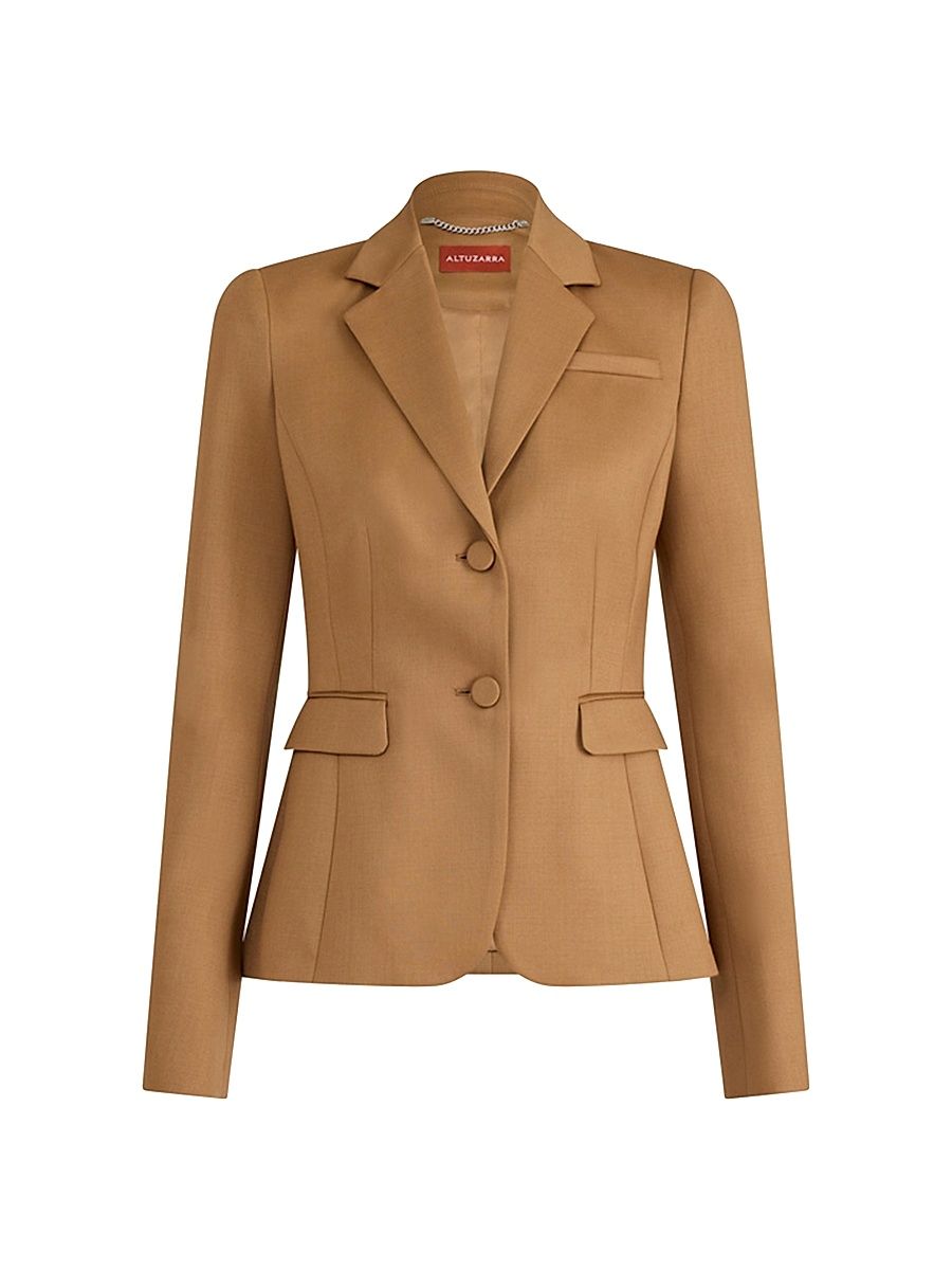 Women's Fenice Notch-Lapel Jacket - Saddle - Size 10