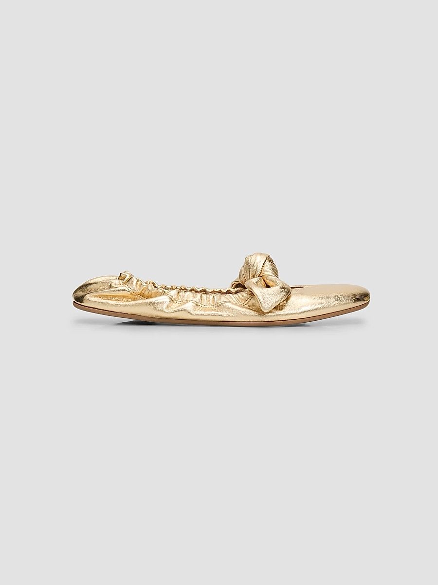 Women's Carousel Leather Ballerina Flats - Gold - Size 11
