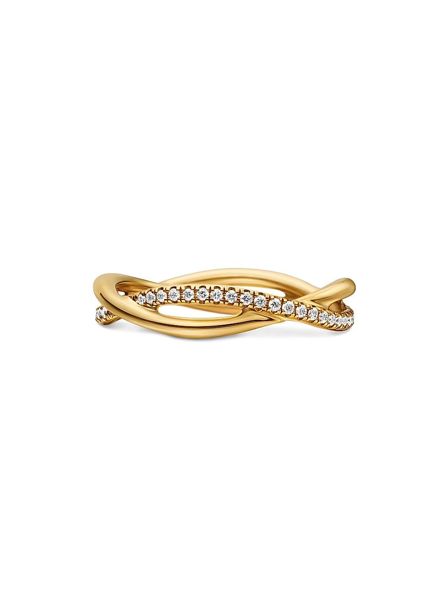 Women's Infinity Band Ring in 18K Yellow Gold - Diamond - Size 8