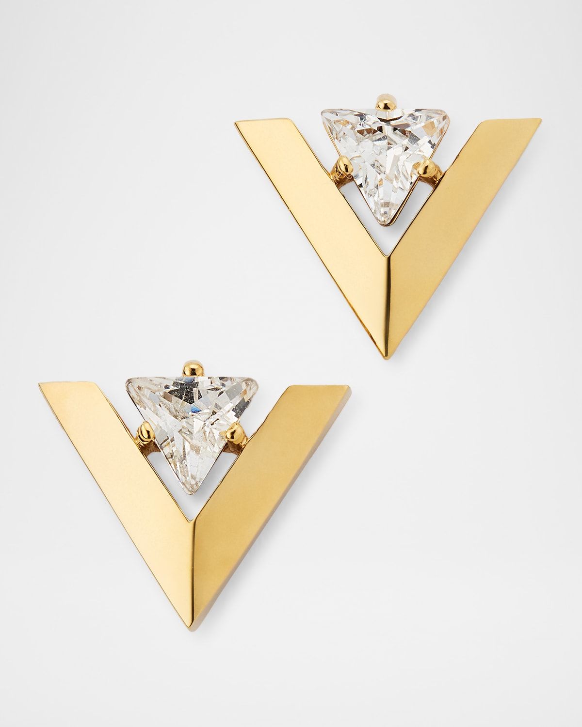 Je Les V Metal and Crystal Earrings