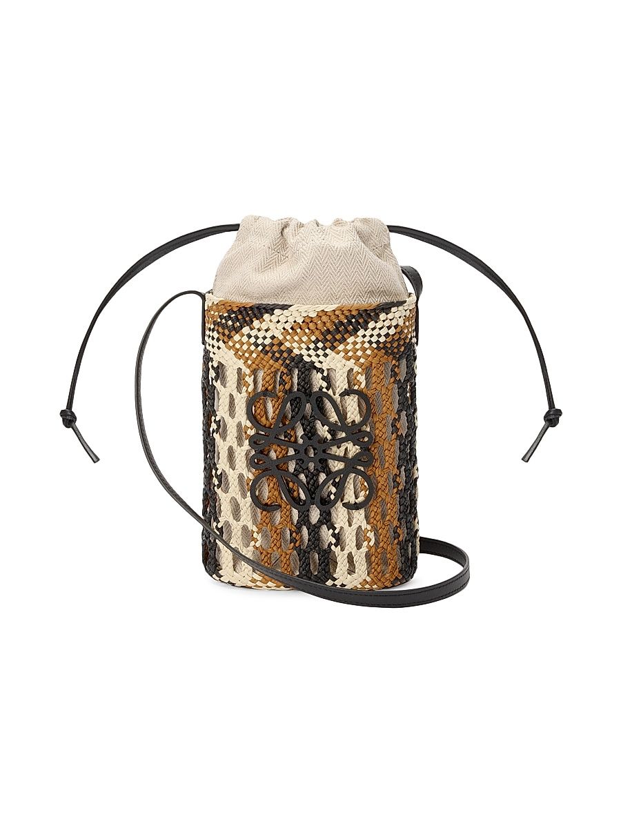 Women's LOEWE x Paula's Ibiza Monogram Square Pocket Bucket Bag - Chocolate Ochre