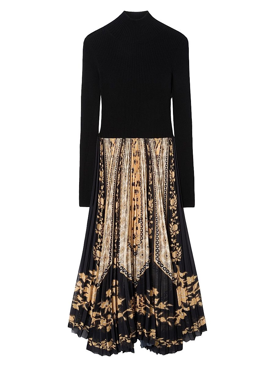 Women's Moondance Knit Dress - Bicolor Black Gold - Size Large