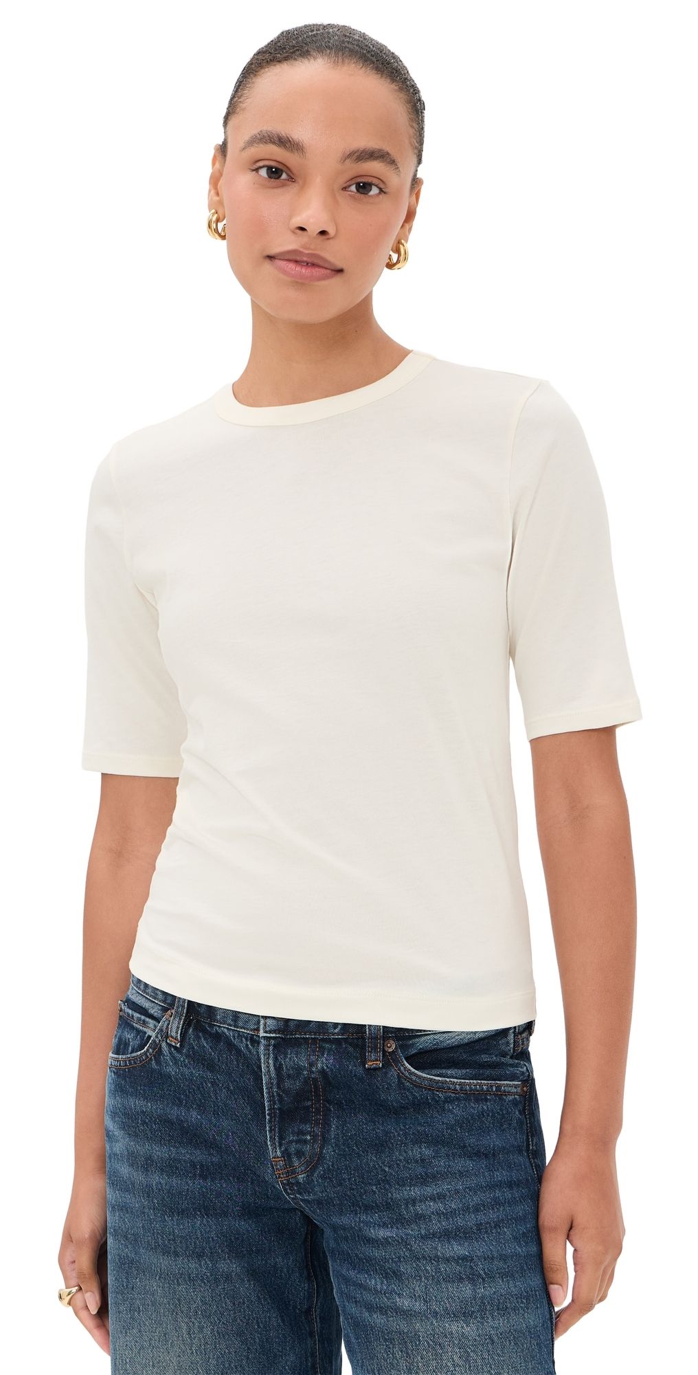 Pistola Melika Quarter Sleeve Crew Neck Tee Soft White XL