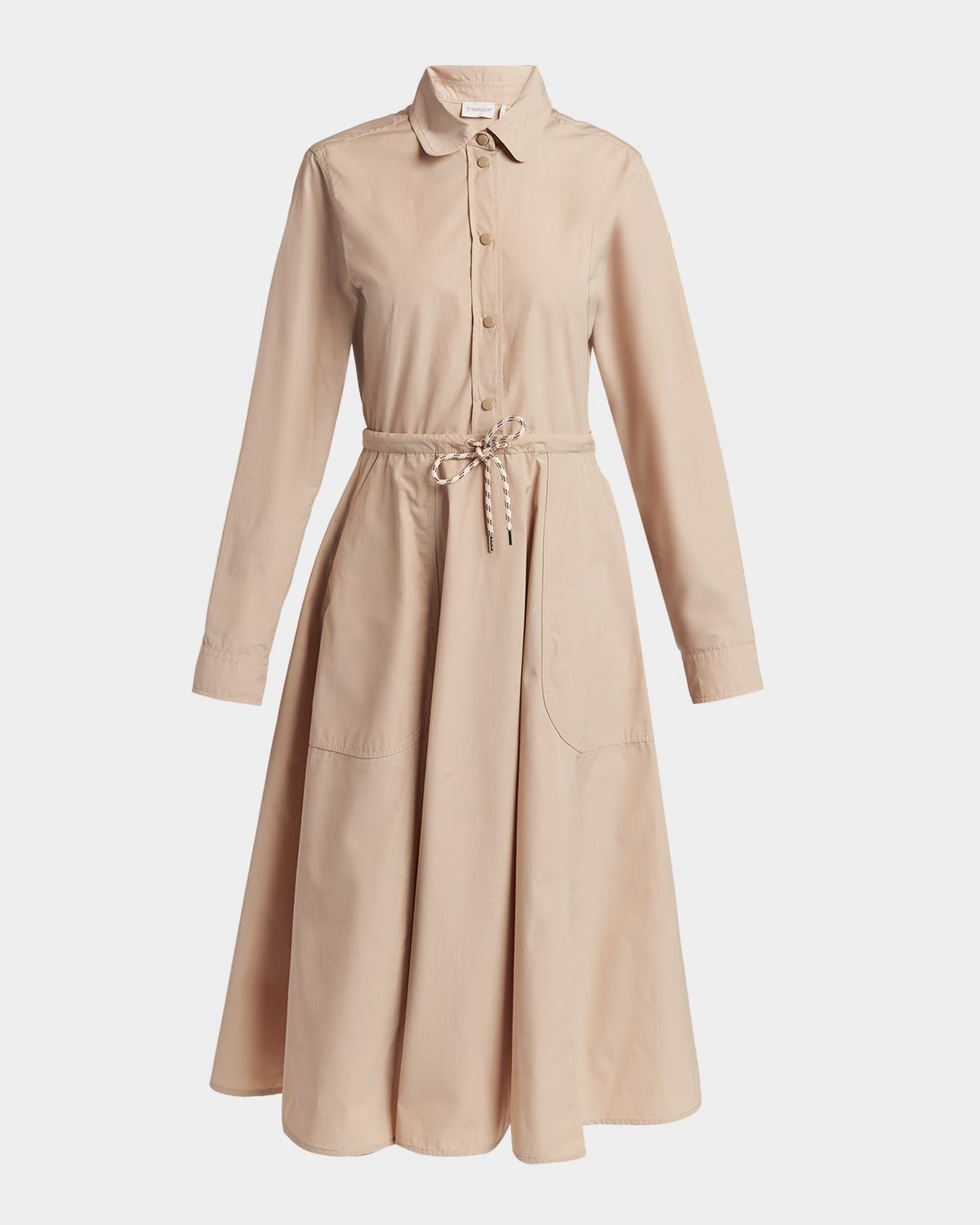 A-Line Technical Cotton Shirtdress