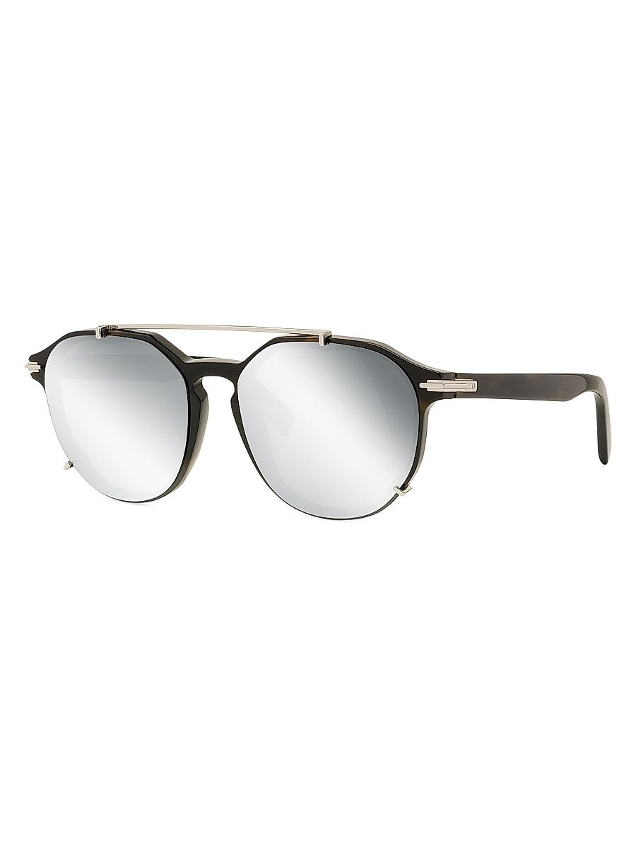 Men's DiorBlackSuit RI 56MM Round Sunglasses - Gradient Grey