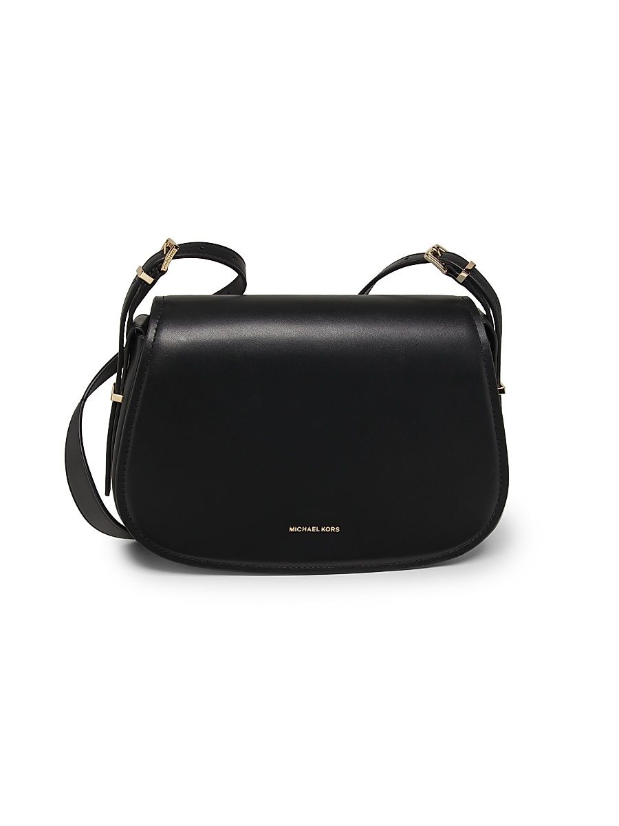 Women's Lydia Leather Messenger Bag - Black
