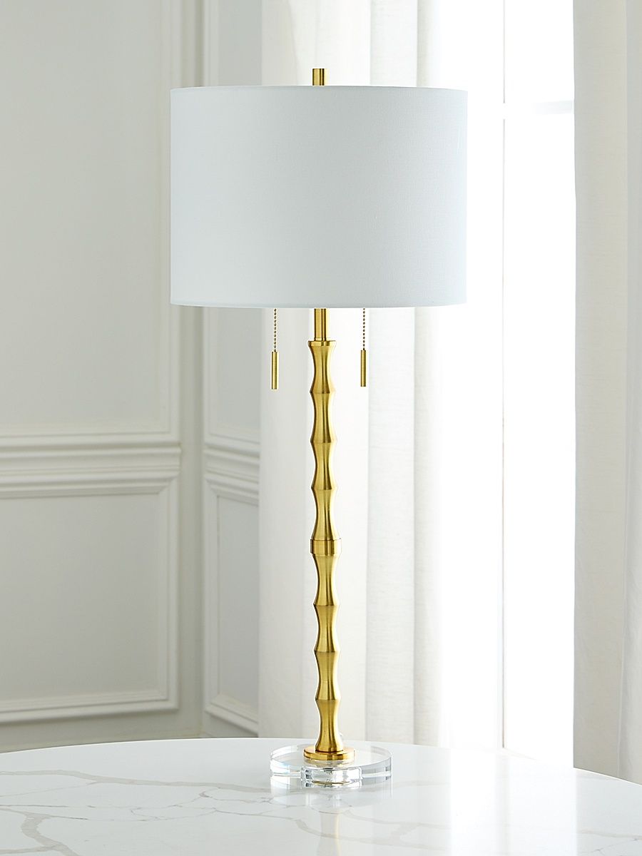 Bamboo Table Lamp - Gold