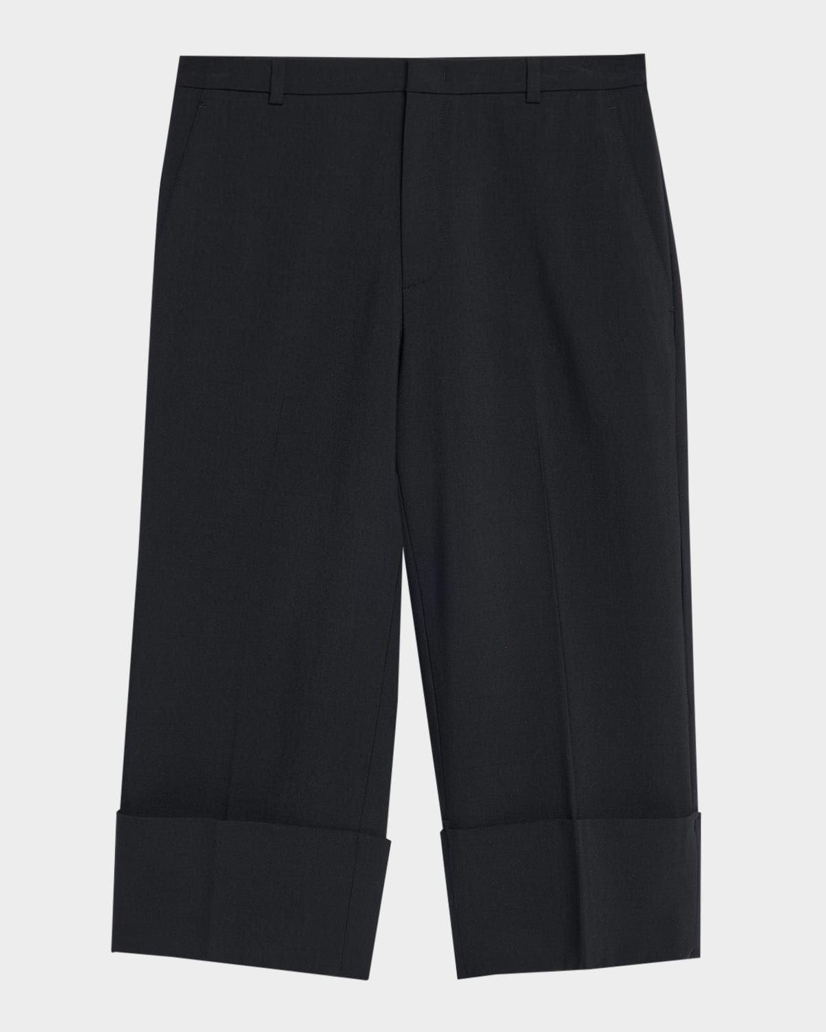 Mid-Rise Cuffed Crop Pants