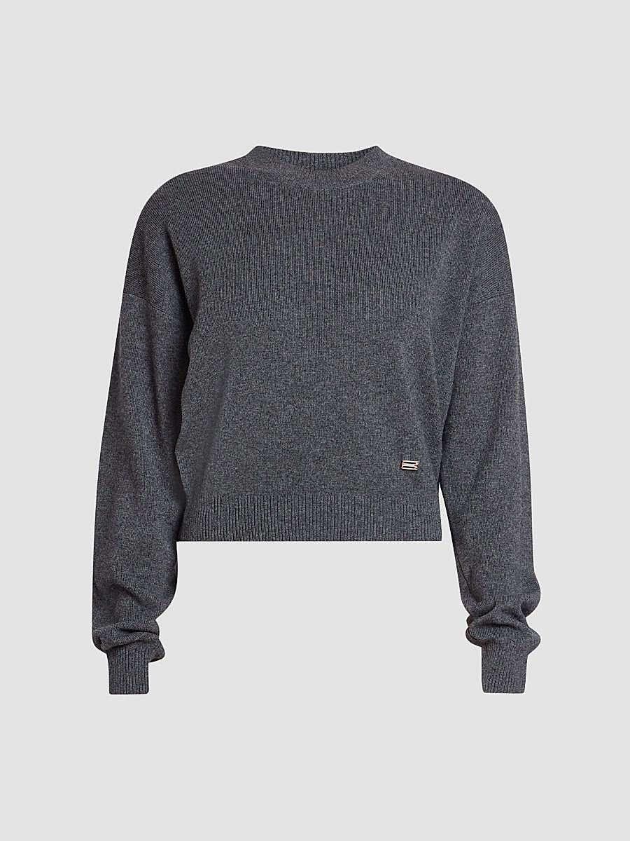Victoria Beckham Women's Wool-Blend Crewneck Sweater - Mid Grey Marl - Size XS