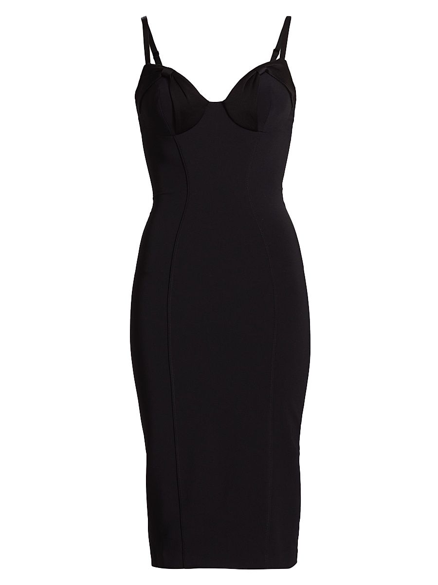 Women's E. F. Crêpe Shift Midi-Dress - Black - Size 12