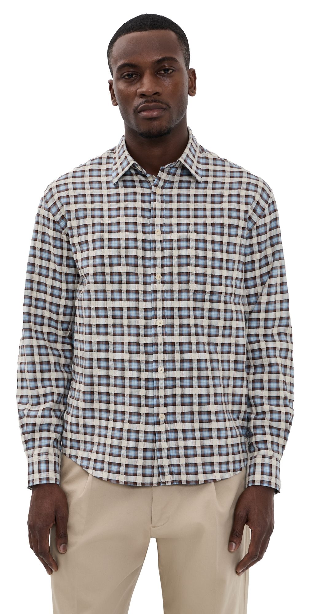 NN07 Deon Plaid Shirt Blue Check L