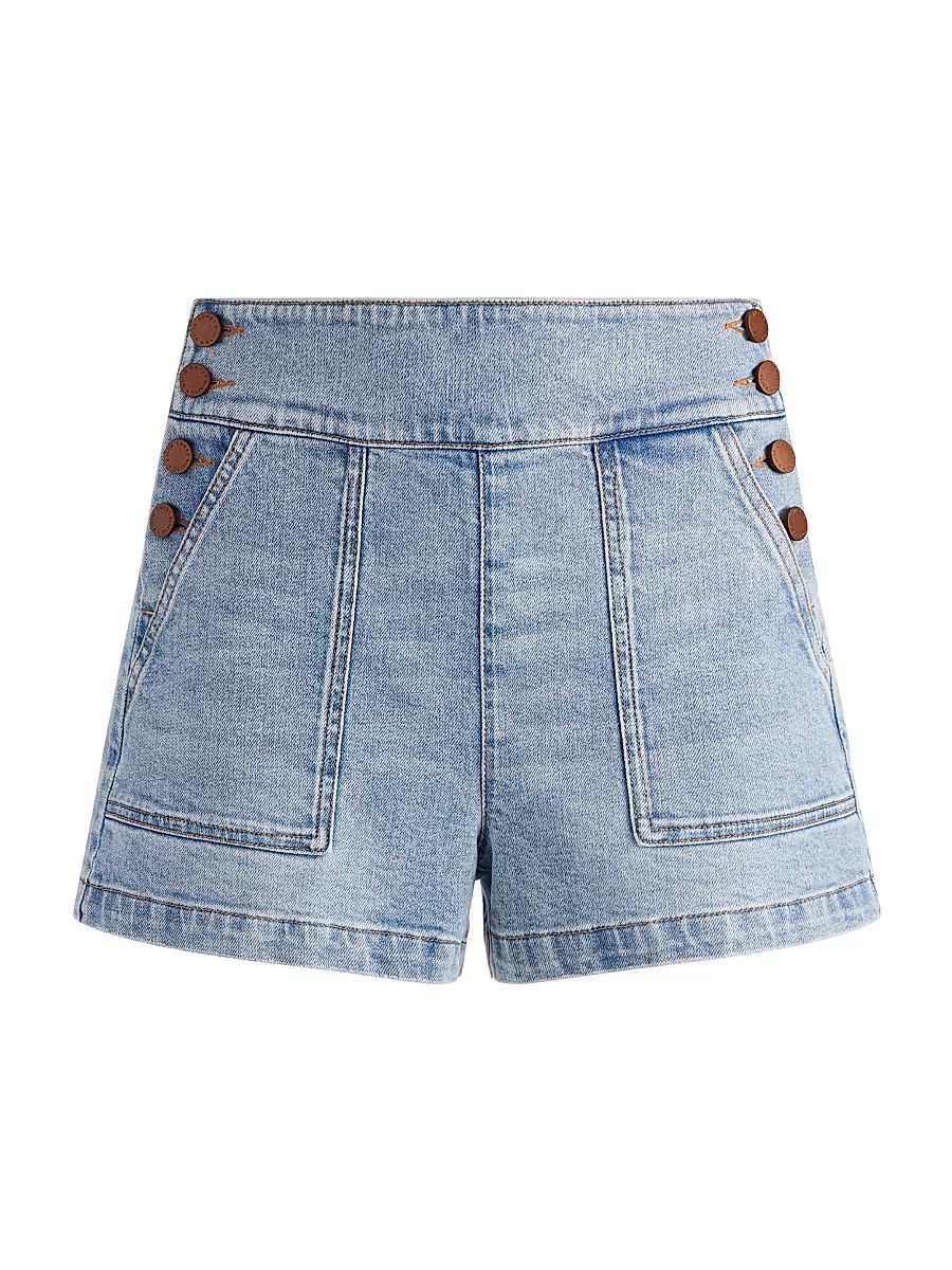 Women's Donald Button Denim Shorts - Rockstar Blue - Size 32