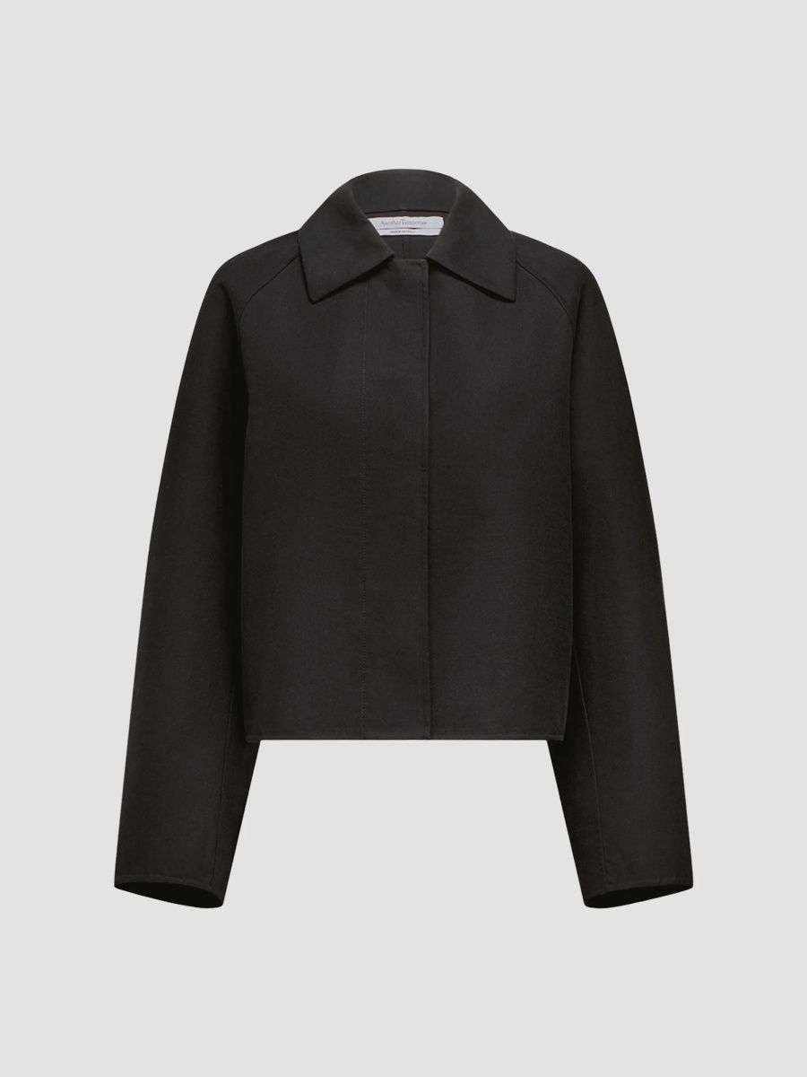 Another Tomorrow Women's Short Mac Blouson - Black - Size XL
