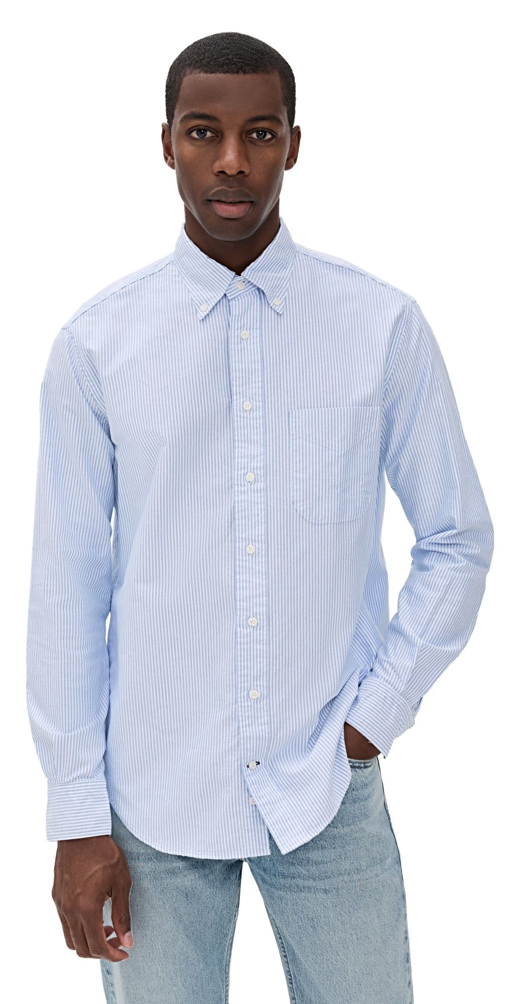 Gitman Vintage Striped Classic Oxford Shirt Blue S