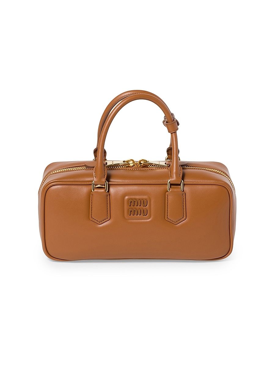 Women's Arcadie Leather Top Handle Bag - Brown