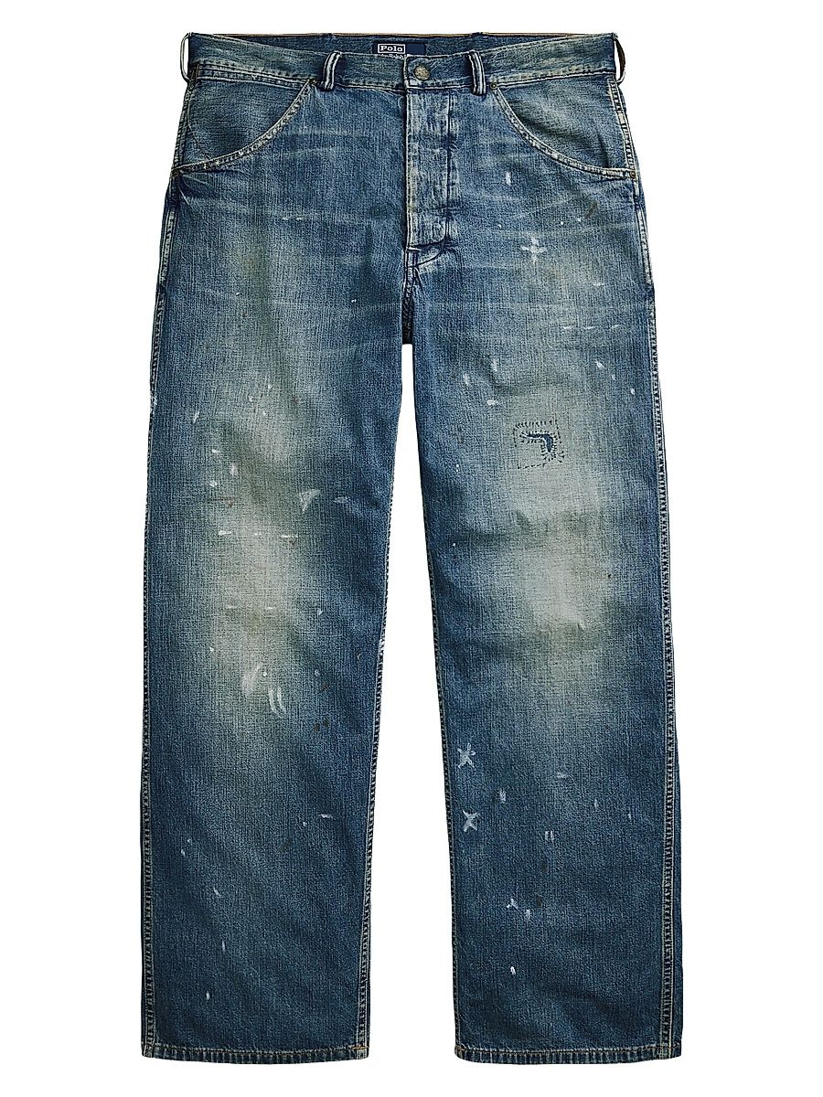 Men's Relaxed-Fit Distressed Carpenter Jeans - Knighton - Size 38
