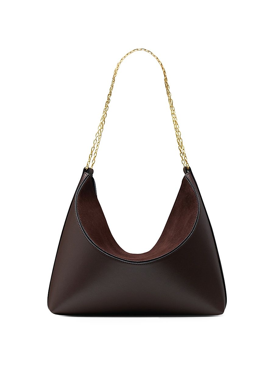 Women's Modern Evening Pavo West Leather & Suede Bag - Dark Chocolate