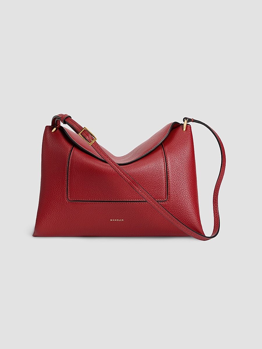 Women's Penelope Slouch Leather Shoulder Bag - Scarlet Crust